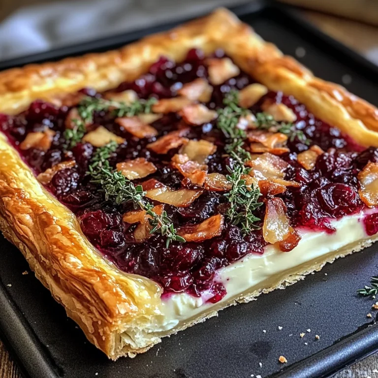 Cranberry Brie Tart with Pancetta & Thyme