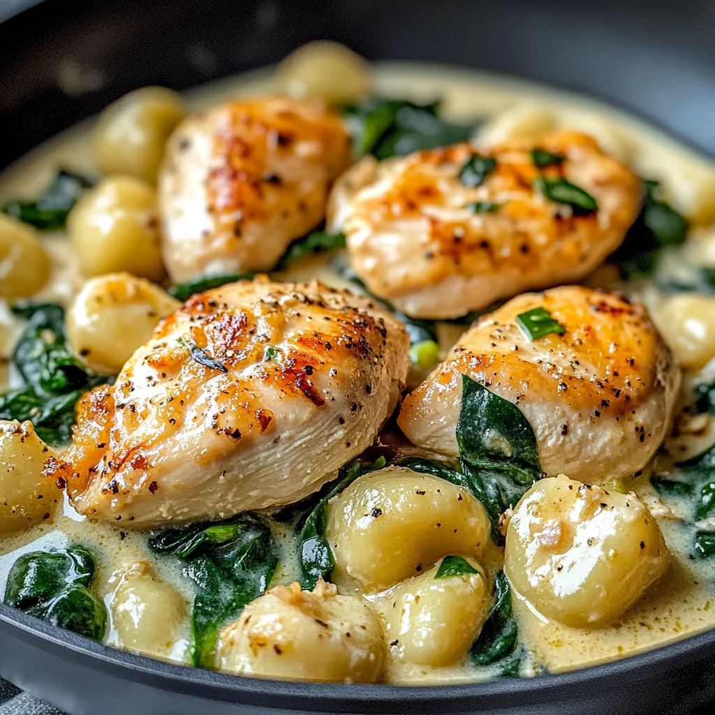 Creamy Garlic Chicken Gnocchi Skillet