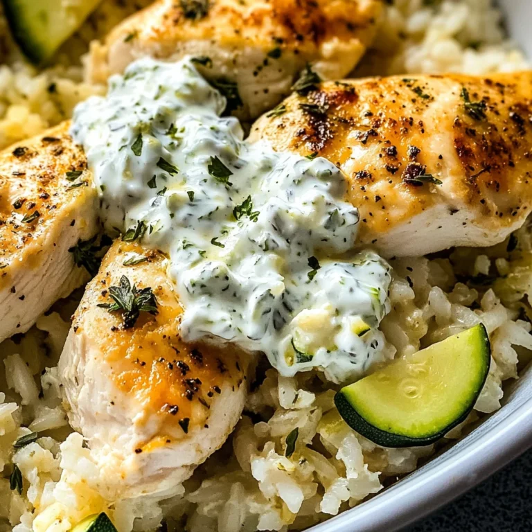 Easy Chicken Tzatziki Rice Bake