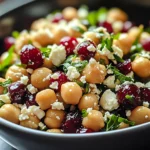 Feta & Cranberry Chickpeas with Lemon Vinaigrette