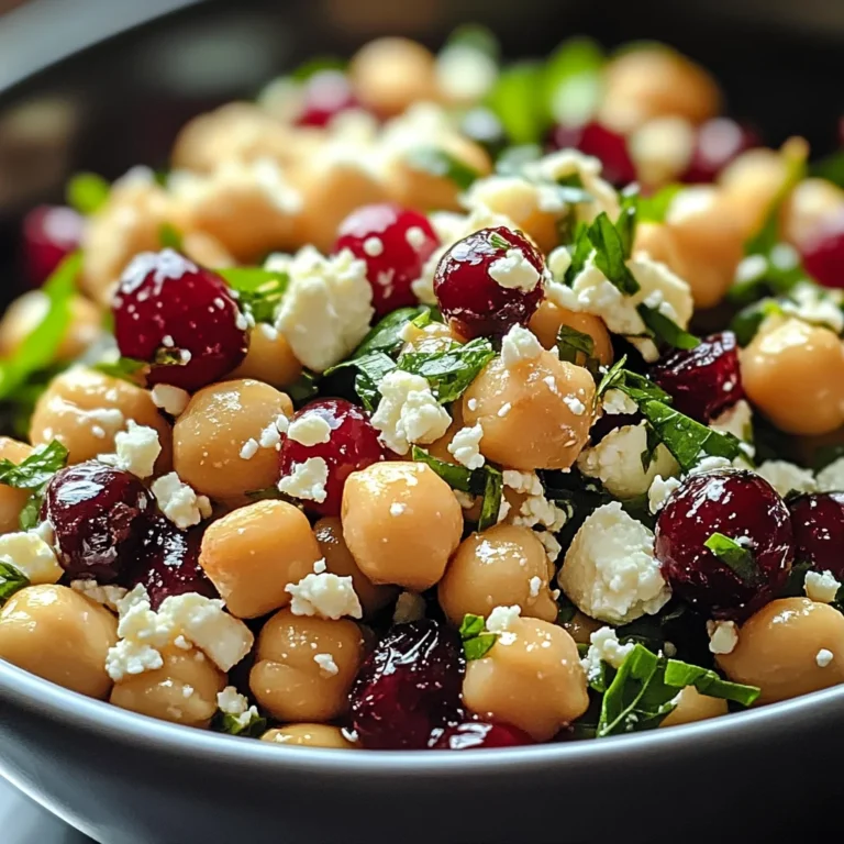 Feta & Cranberry Chickpeas with Lemon Vinaigrette