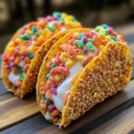 Fruity Pebbles Cheesecake Tacos
