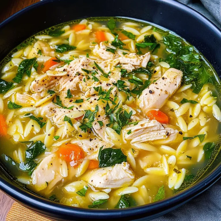 Lemon Chicken Orzo Soup