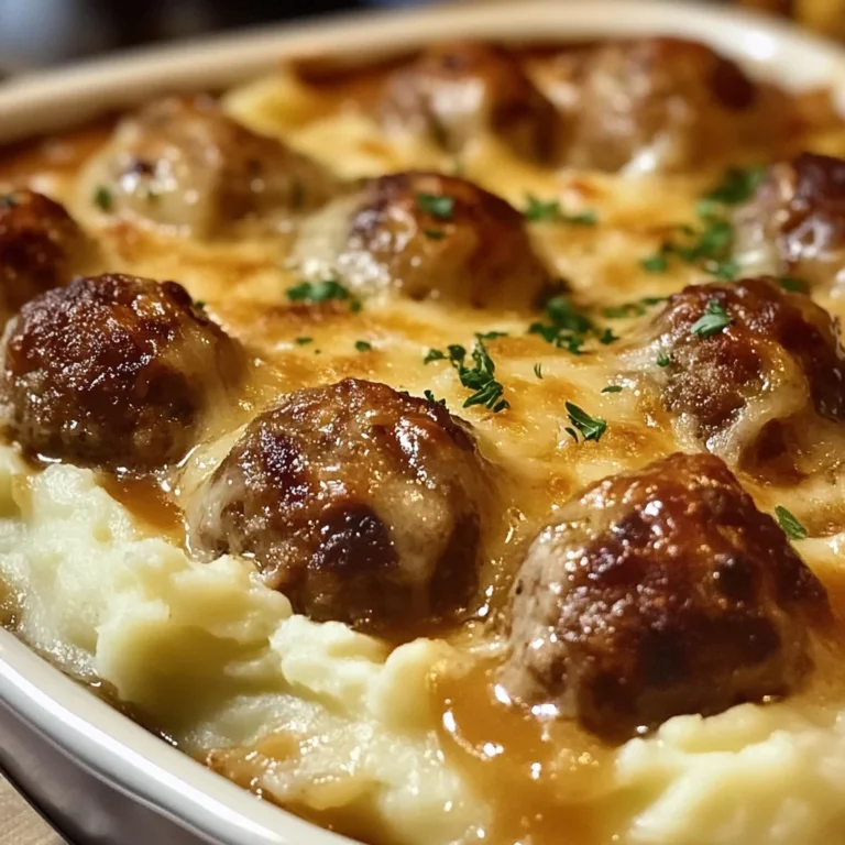 Meatball & Mashed Potato Bake
