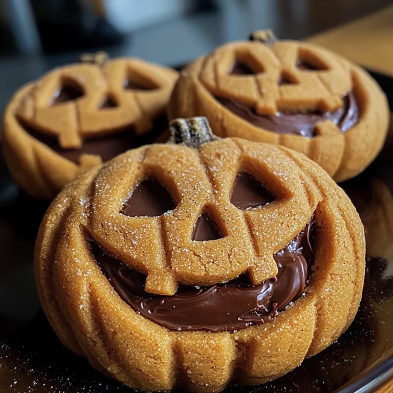 Milk Chocolate Stuffed Jack-O'-Lantern Cookies