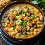 One Pot Macaroni Cheeseburger Soup
