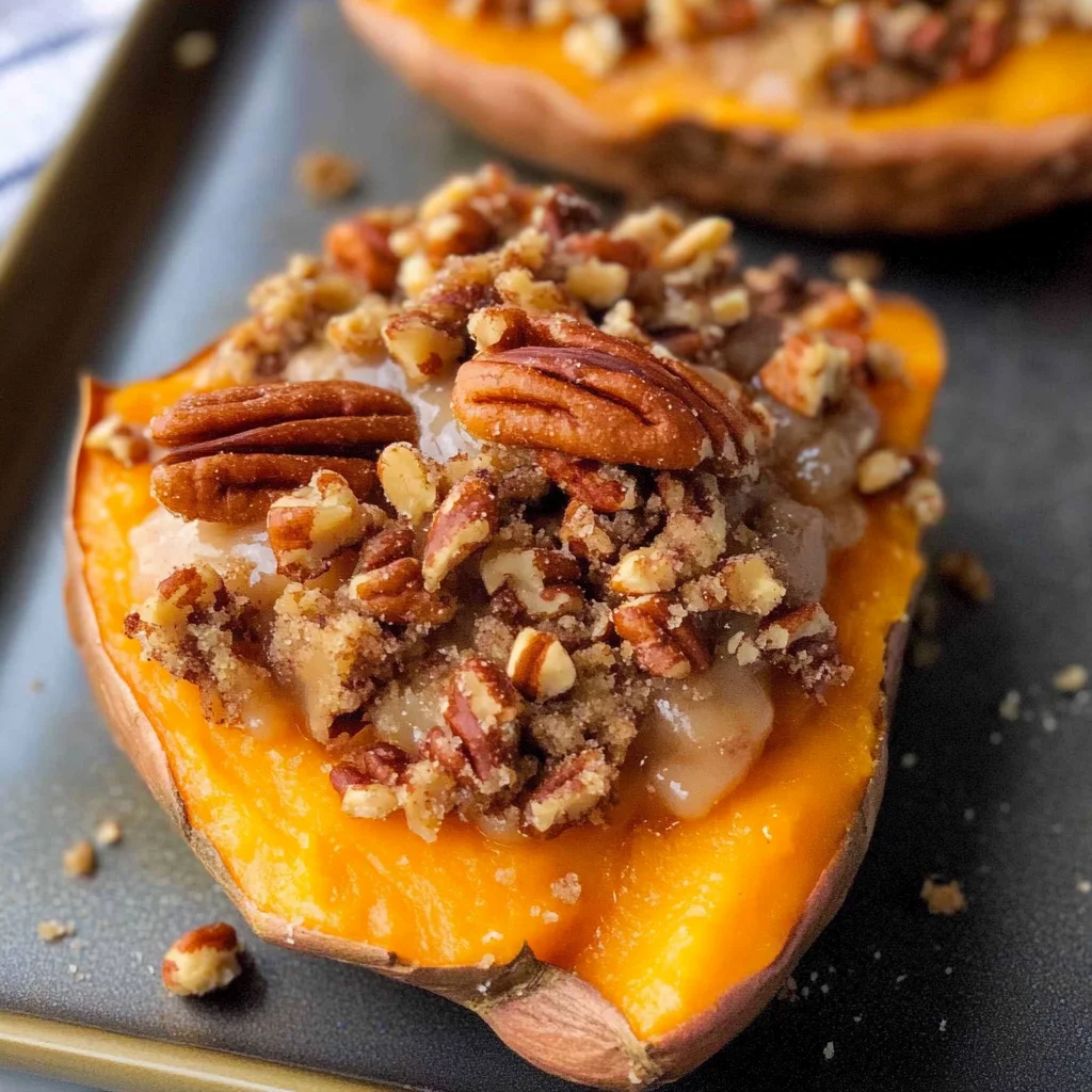 Pecan pie double baked sweet potatoes