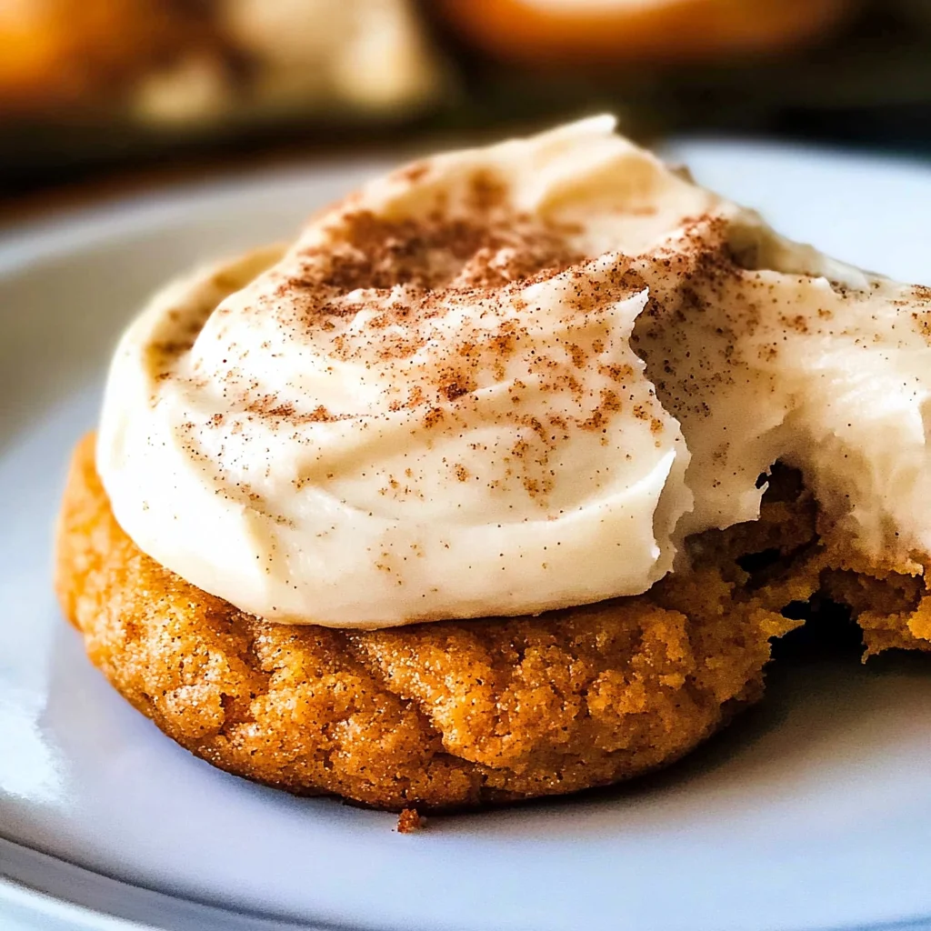 Pumpkin Cookies with Cream Cheese Frosting