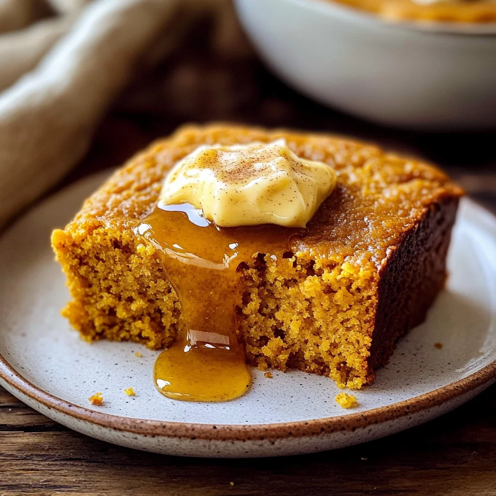 Pumpkin Cornbread with Cinnamon Honey Butter
