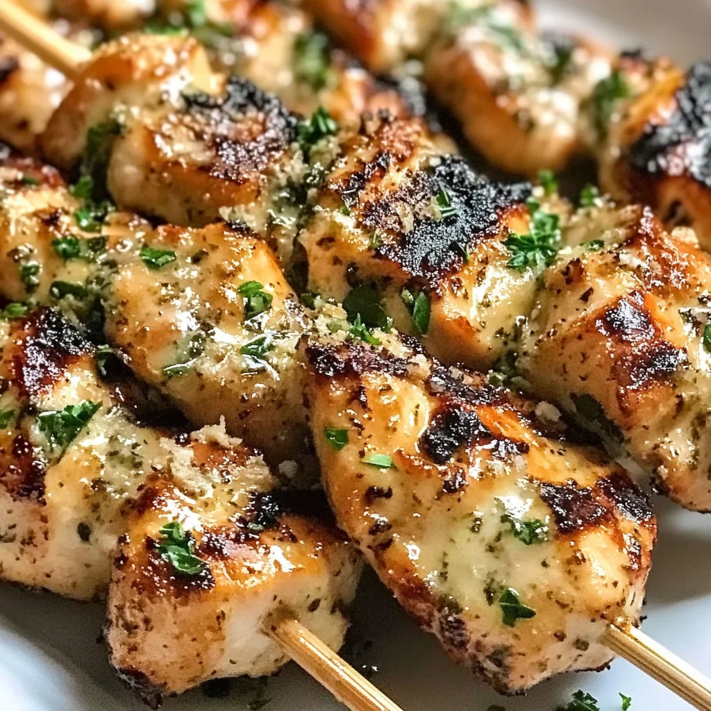Ranch Garlic Parmesan Chicken Skewers
