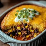 Southwest Beef Cornbread Casserole