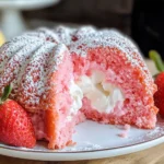 Strawberry Bundt Cake with Marshmallow Cream Filling