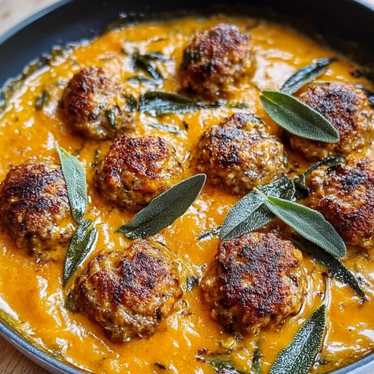 Turkey Meatballs in Pumpkin Sage Sauce