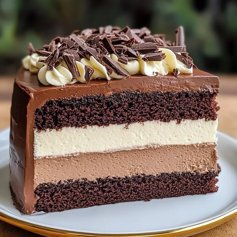 Tuxedo Cake – Triple Chocolate Mousse Cake