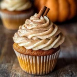 Vanilla Chai Pumpkin Latte Cupcakes with Cinnamon Brown Sugar Frosting