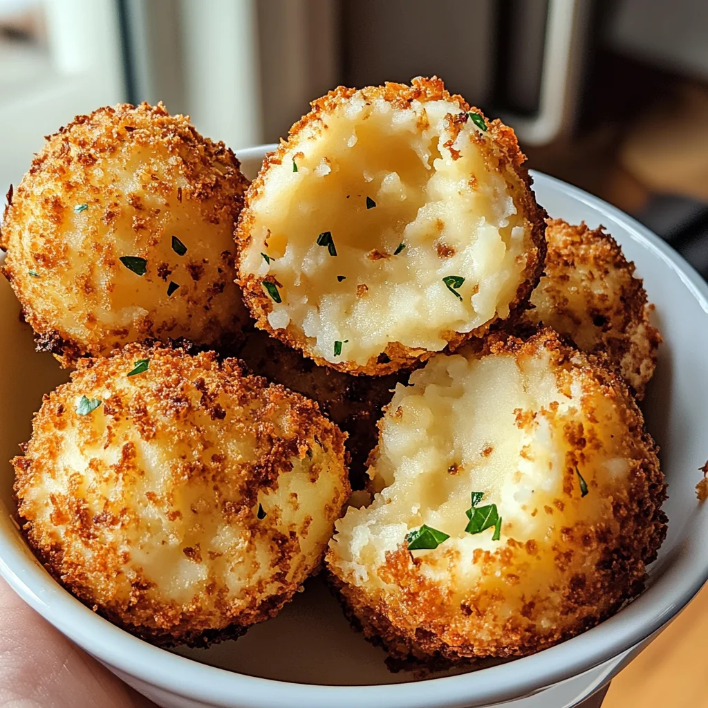 Air Fryer Cheesy Mashed Potato Balls
