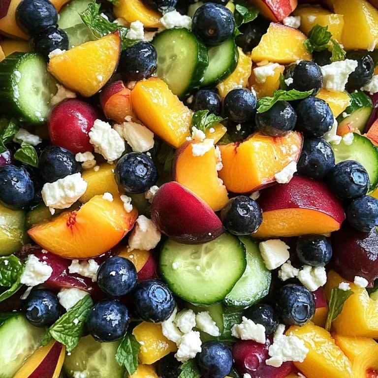 Blueberry Peach Feta Salad