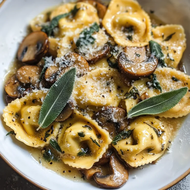 Cheese Tortellini with Butter, Mushrooms, and Crispy Sage