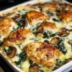 Chicken, Spinach, and Mushroom Low Carb Oven Dish