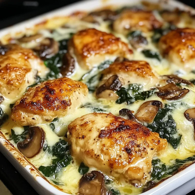 Chicken, Spinach, and Mushroom Low Carb Oven Dish