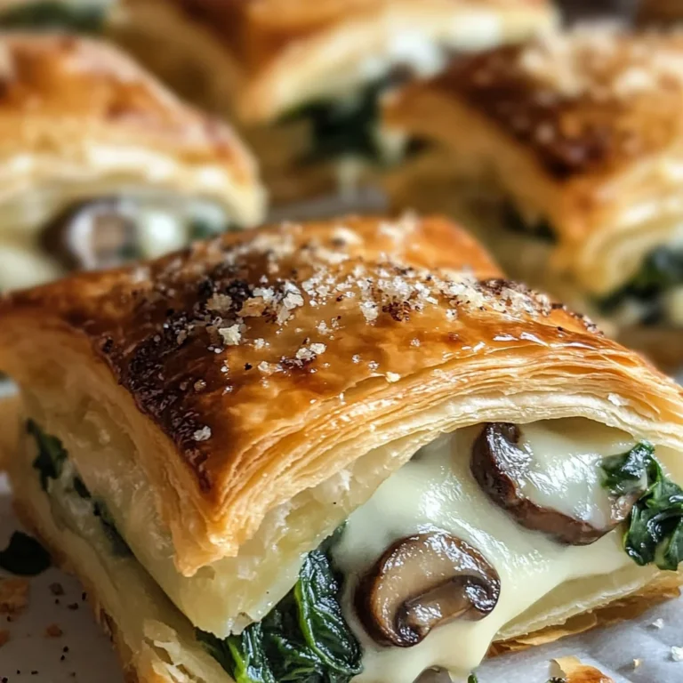 Creamy Mushroom & Spinach Stuffed Pastry Bites