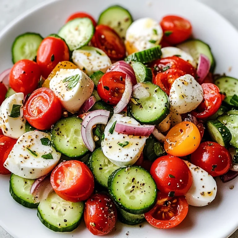Fresh Cucumber Caprese Salad