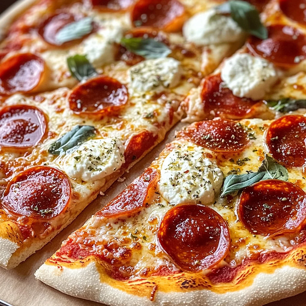 Hot Honey Pepperoni Ricotta Pizza : Sweet and Spicy