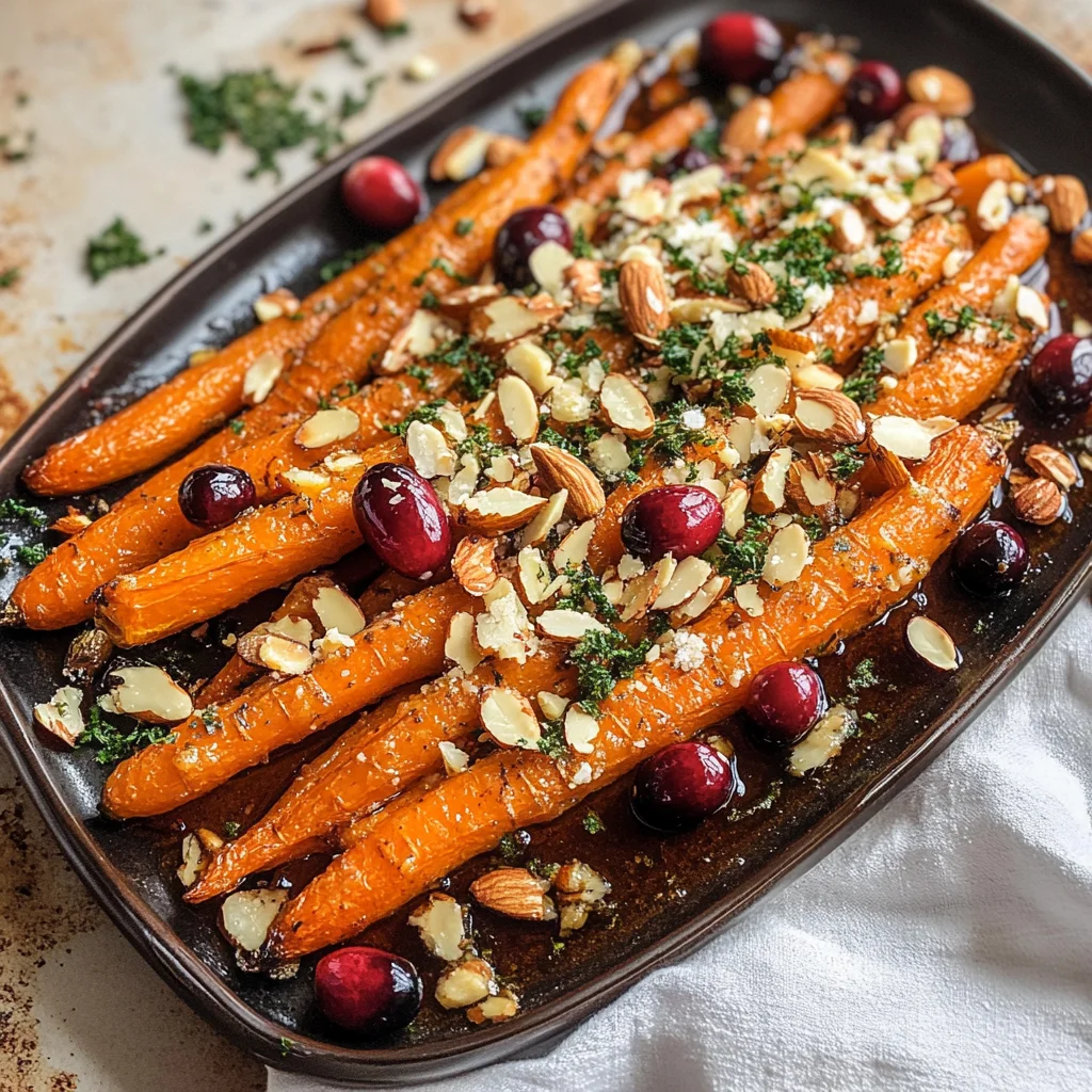 Maple roasted carrots with cranberries