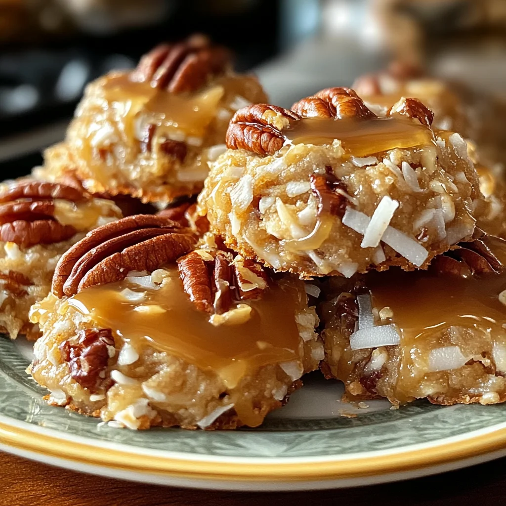 No-Bake Coconut Pecan Praline Cookies