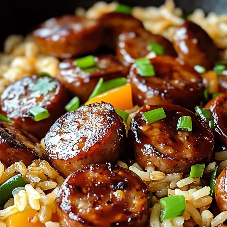 One Pan Sweet And Tangy Bbq Sausage Rice