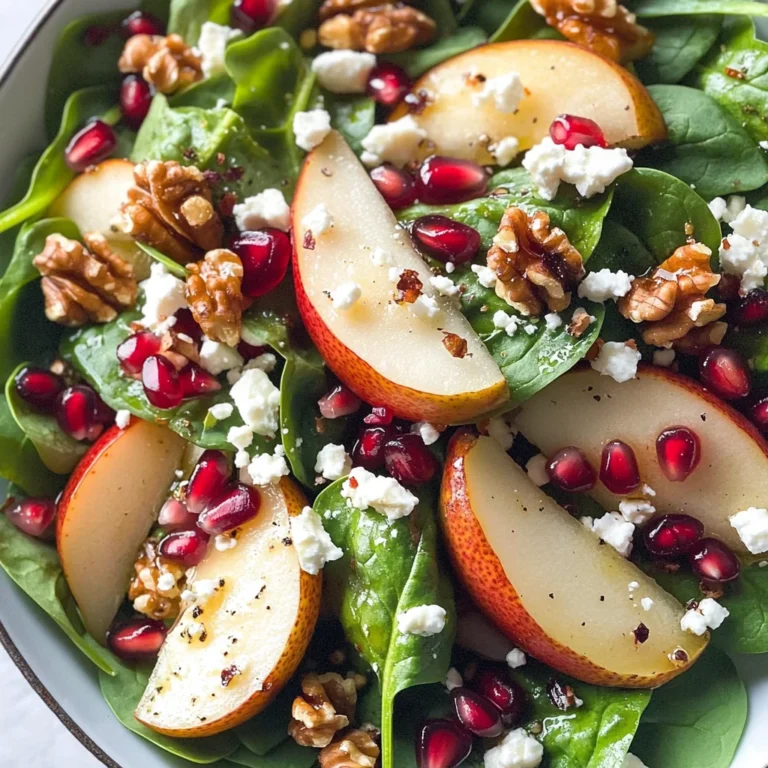 Pear, Pomegranate and Spinach Salad
