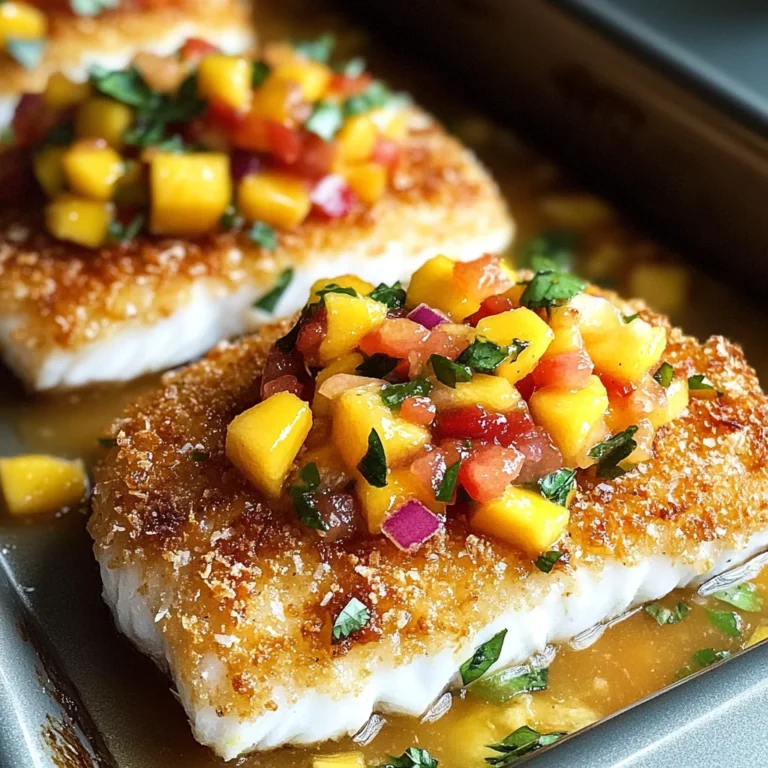 Tropical Coconut Crusted Fish with Mango Salsa
