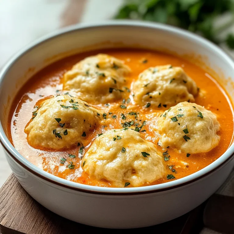 Best Tomato Soup with Cheddar Bay Dumplings
