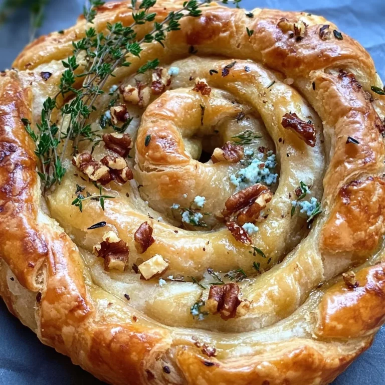 Blue Cheese Walnut Thyme Puff Pastry Twirl Recipe