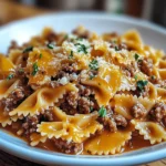 Cheesy Beef Bowtie Pasta with Garlic Butter Delights You!