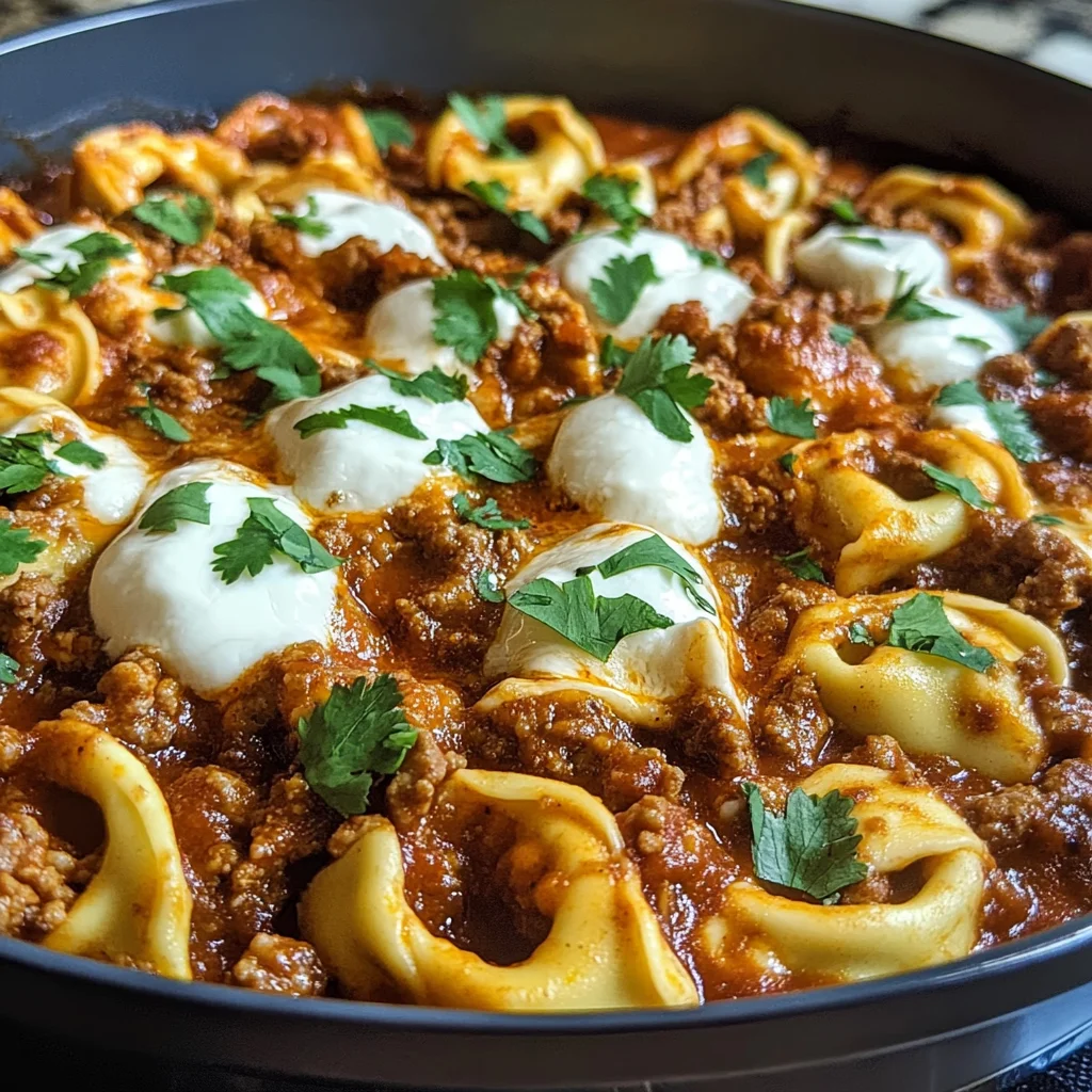 Cheesy Beef Enchilada Tortellini