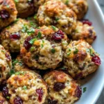 Festive Cranberry Turkey Stuffing Balls