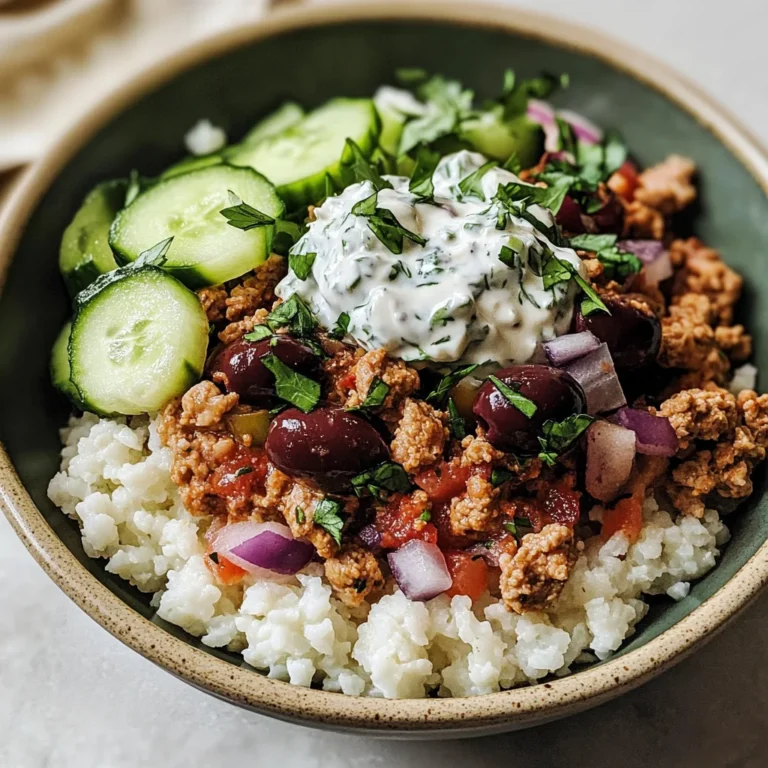 Healthy Greek Ground Chicken Bowls