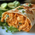High Protein Low Calorie Cheesy Buffalo Chicken Burritos