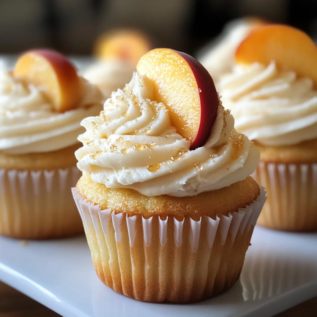 Honey Peach Cream Cheese Cupcakes