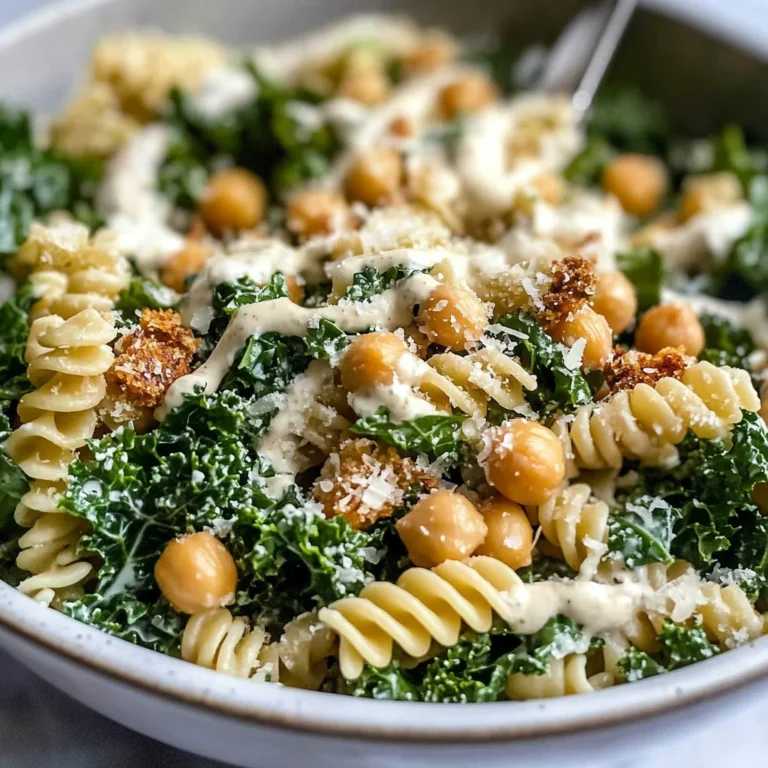 Kale Caesar Pasta Salad