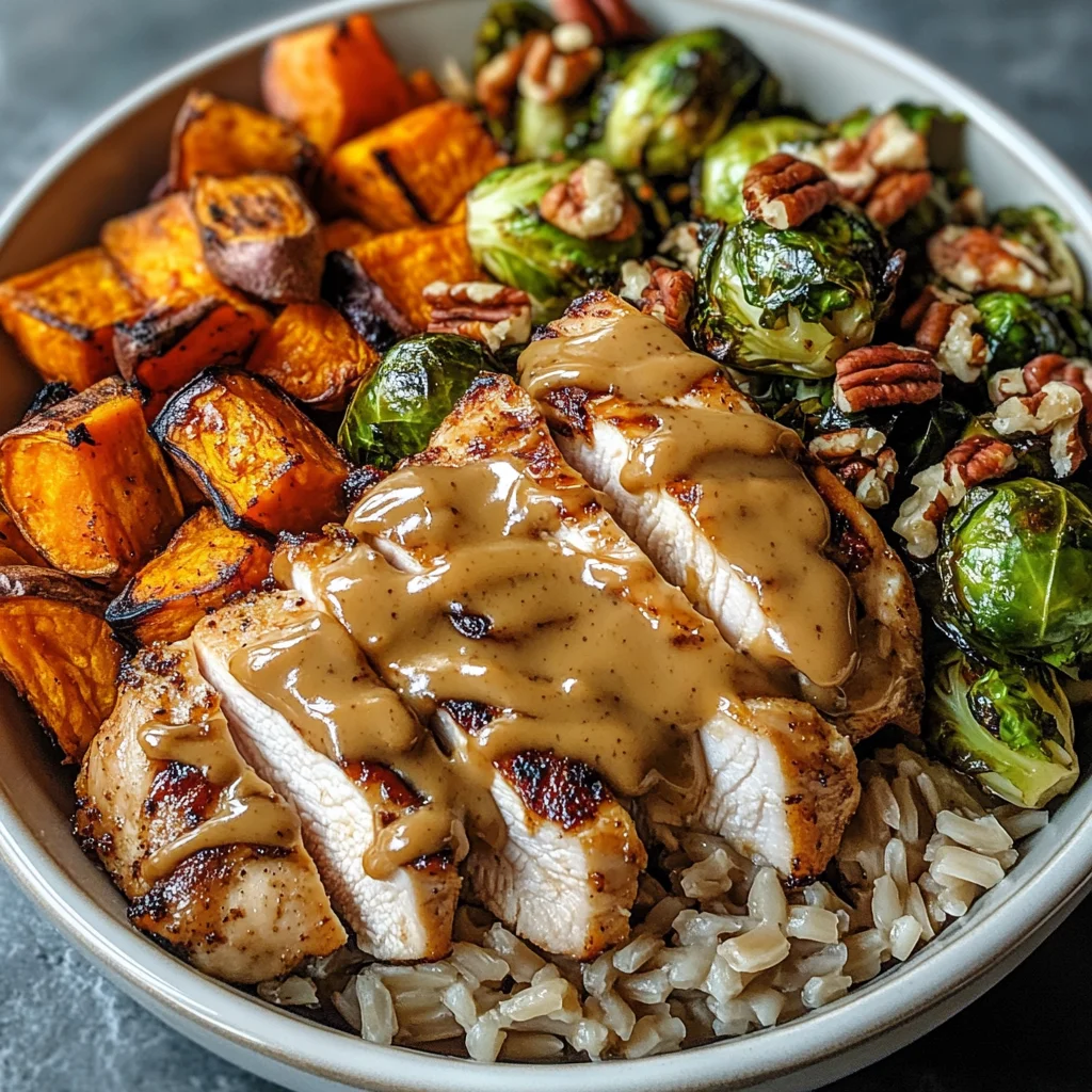 Maple Dijon Chicken & Roasted Sweet Potato Bowls