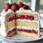 Moist Vanilla Cake with Strawberry Filling