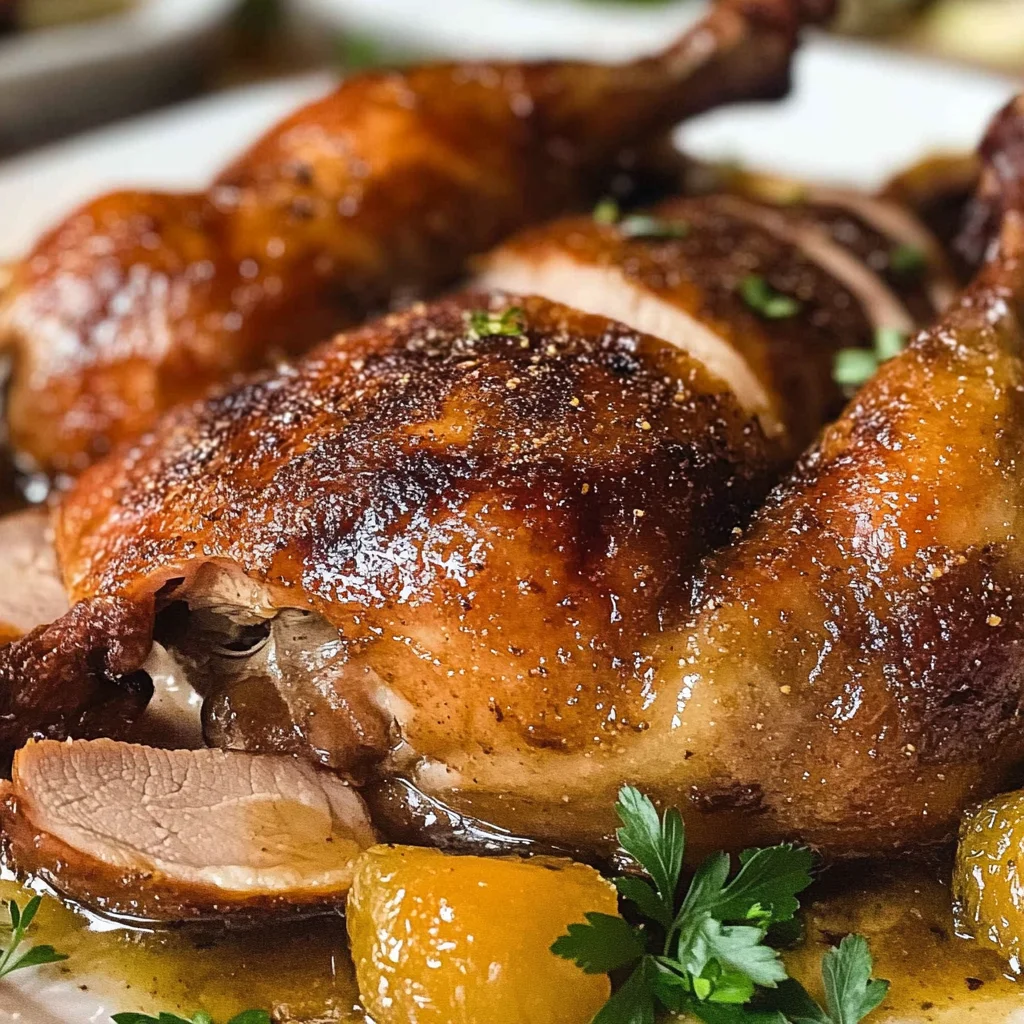 Oven Roasted Crispy Whole Duck & Figgy Orange Glaze