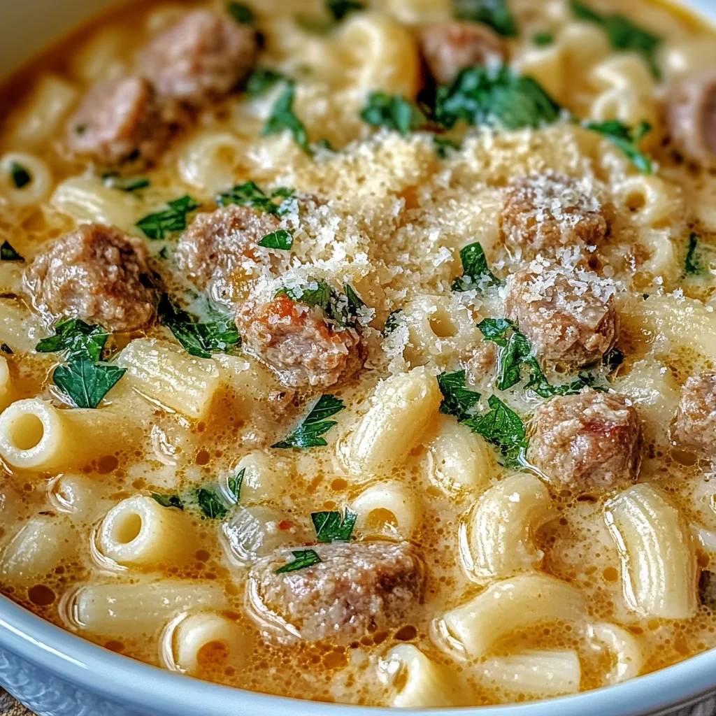 Parmesan Italian Sausage Ditalini Soup