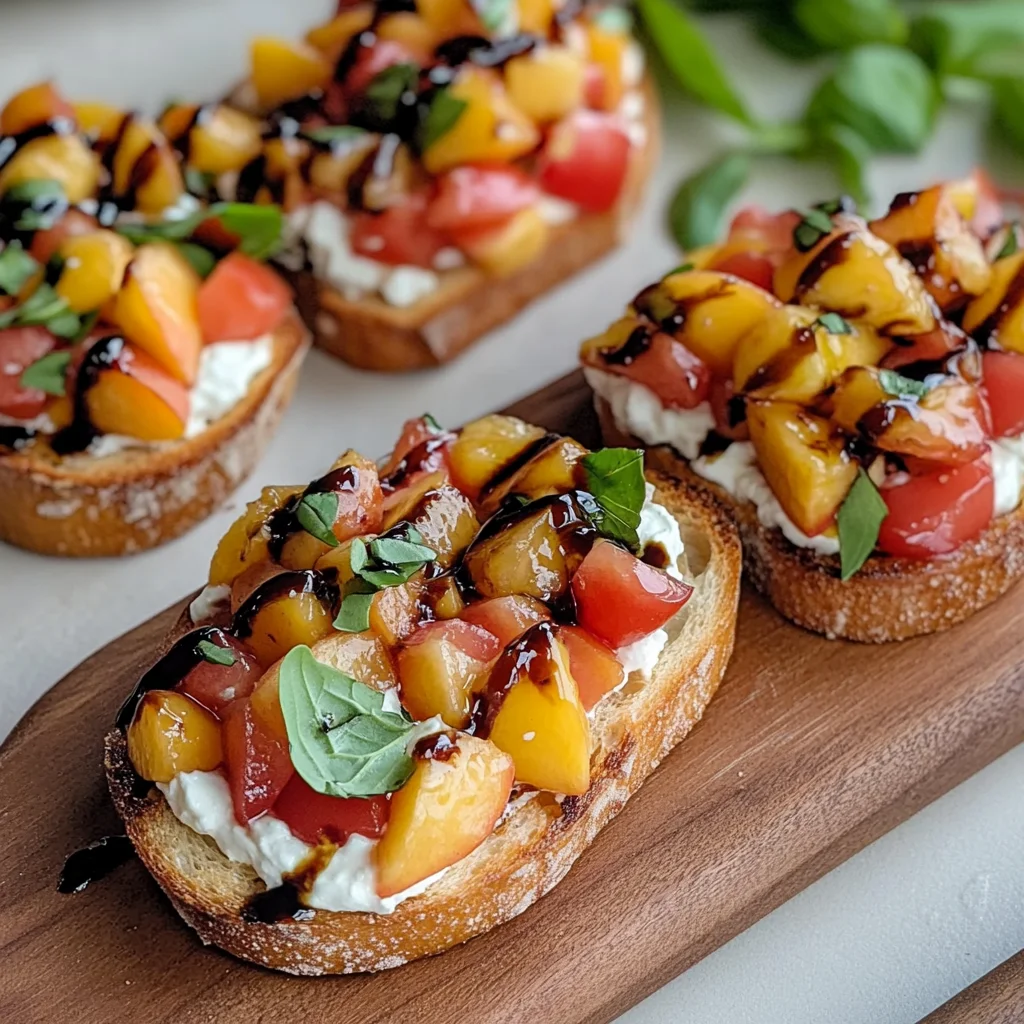 Quick Peach Bruschetta with Whipped Ricotta