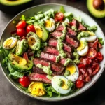 Steak Cobb Salad with Creamy Avocado Dressing {Whole30, Keto}
