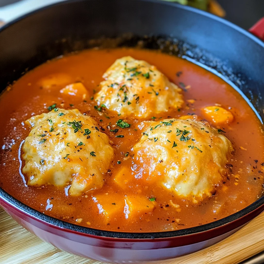 Tomato Dumpling Soup