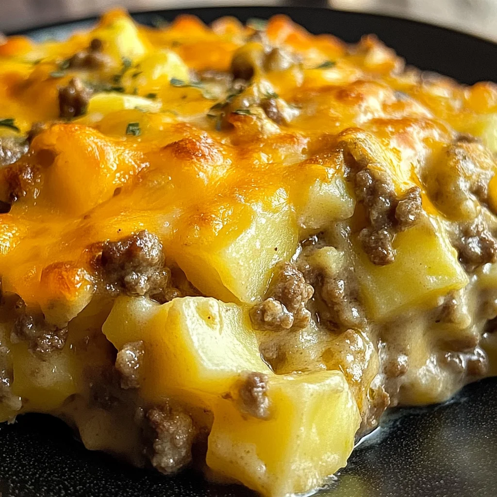 Cheesy Ground Beef & Potato Casserole