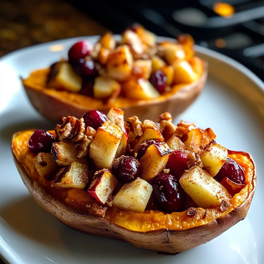 Cranberry Apple Twice-Baked Sweet Potatoes